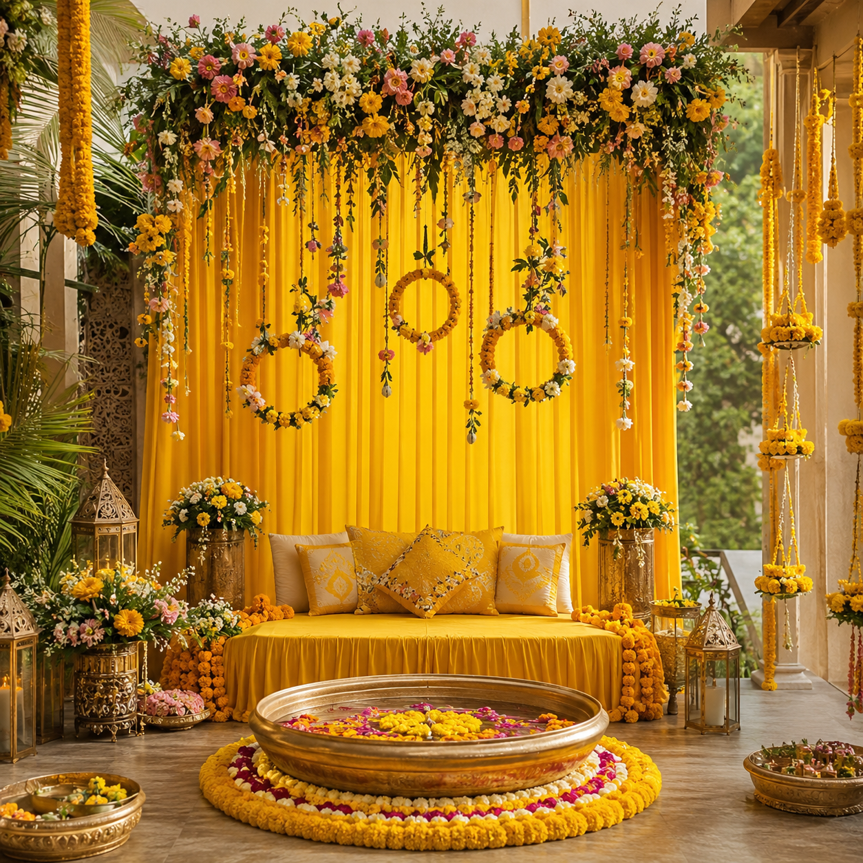 Floral Decor Haldi Mehndi